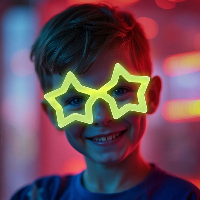 Glow in the dark eyeglasses lifestyle copy