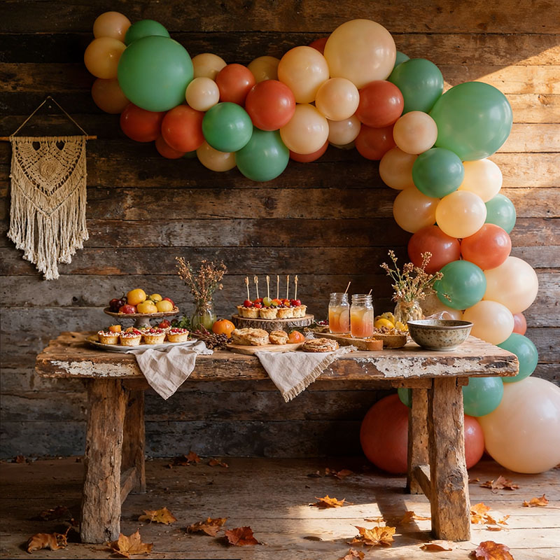 earth tone balloon arch